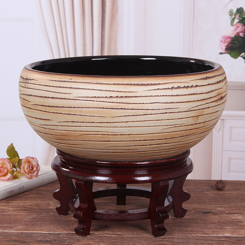 Jingdezhen ceramic basin lotus large fish tank water lily household geomantic furnishing articles landscape creativity