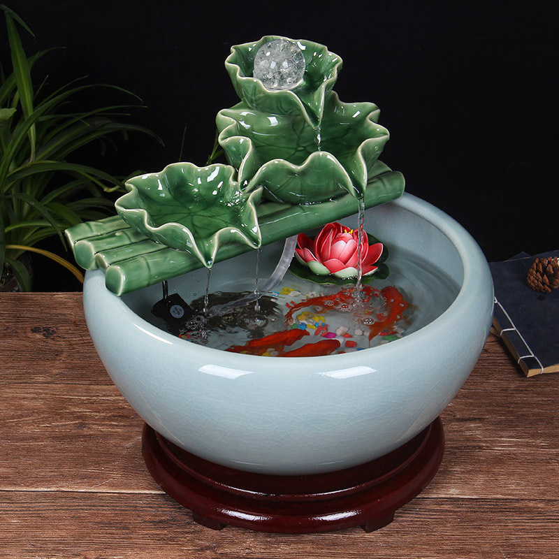 Jingdezhen ceramic aquariums household water fountain jin large fish basin landscape of furnishing articles sitting room adornment