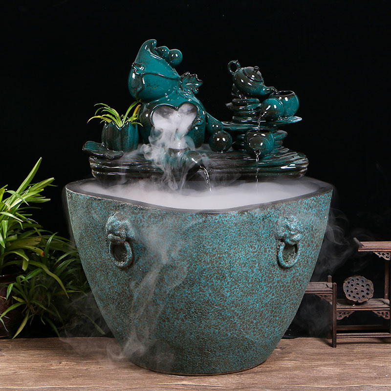 Jingdezhen thick some ceramic porcelain basin of aquarium water lily lotus large cylinder cylinder tank tortoise goldfish bowl lotus basin water furnishing articles