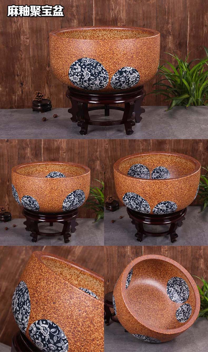 Jingdezhen ceramic aquarium raising goldfish bowl lotus lotus basin tortoise cylinder tank sitting room place lotus