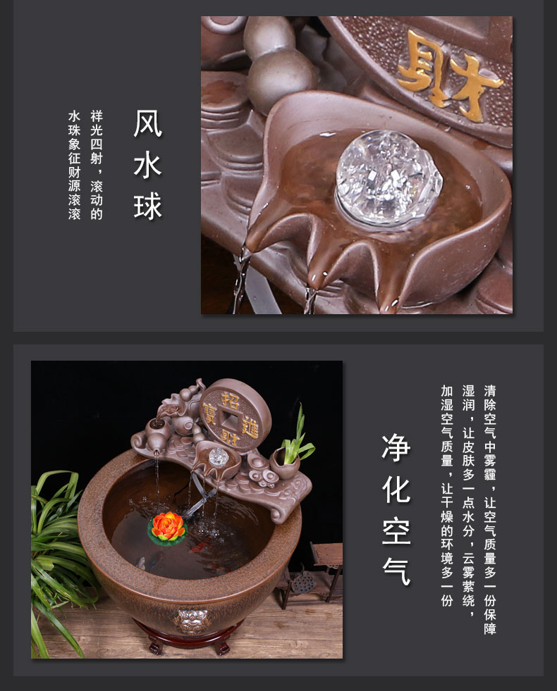 Jingdezhen ceramic water tank brocade carp goldfish bowl lotus the yard landing furnishing articles lucky lion ear and cylinder