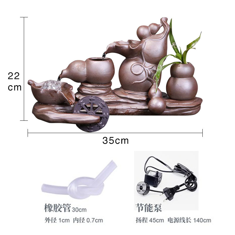 Ceramic furnishing articles furnishing articles automatic cycle - oxygen tank water fish farming water fountain indoor household humidifier
