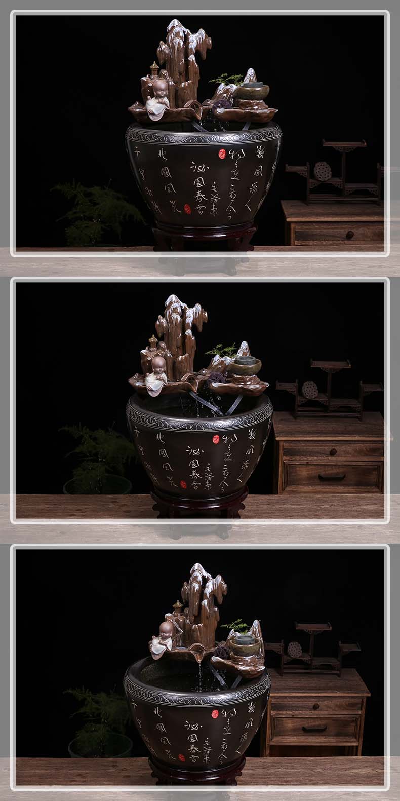 Jingdezhen ceramic water fountain lucky feng shui wheel place to live in the living room and humidifying aquarium the opened a housewarming gift