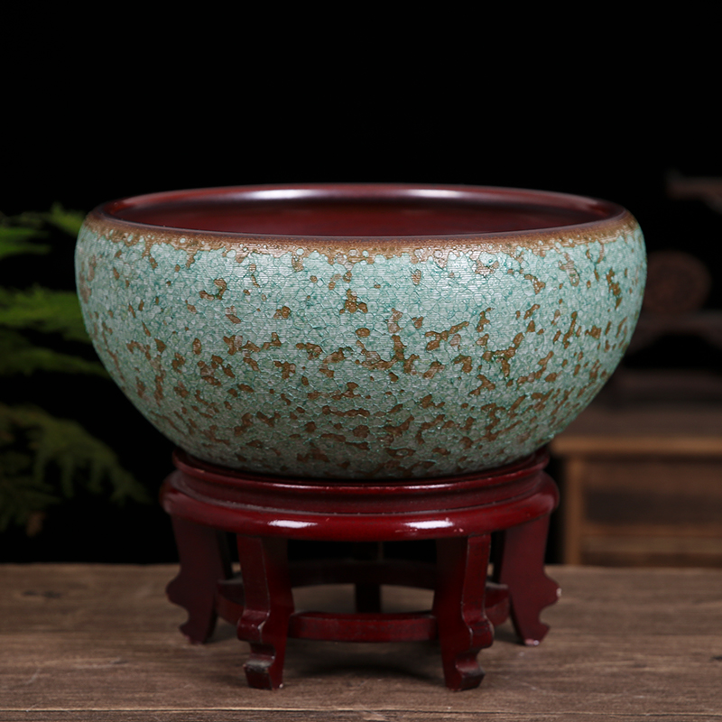Jingdezhen ceramic aquarium desktop furnishing articles geomancy fortune restoring ancient ways goldfish bowl lotus lotus basin large tortoise