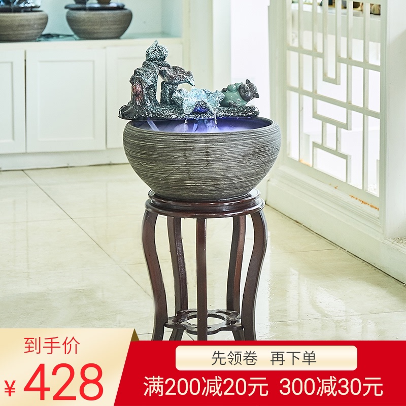 Creative new Chinese be born lucky furnishing articles and retro nostalgia ceramic water fountain in the sitting room porch office decoration