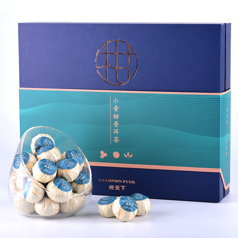 Citrus world Xinhui authentic small green citrus Pu'er tea tangerine Pu'er tea tangerine peel Pu'er tea drunken beauty gift box