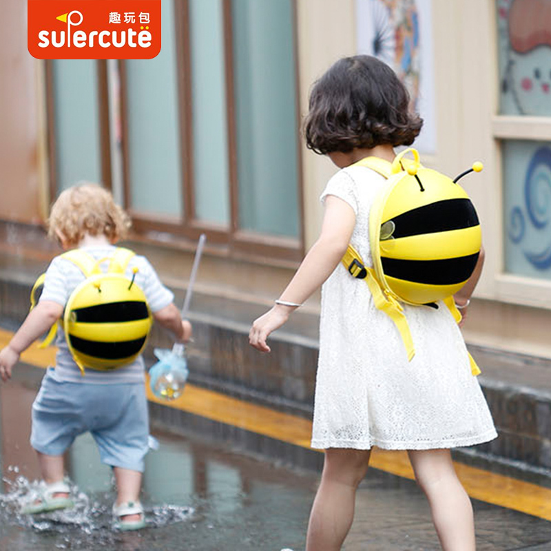Supercute Kindergarten Backpack for Girls and Boys, Anti-Lost Backpack, Bee Kidsren's Small Backpack, 3 Years Old Supercute Kindergarten Backpack for Girls and Boys, Anti-Lost Backpack, Bee Kidsren's Small Backpack, 3 Years Old