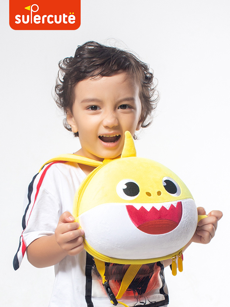 supercute shark babyshark children's school bag Kindergarten backpack Men's and women's treasure anti-loss backpack