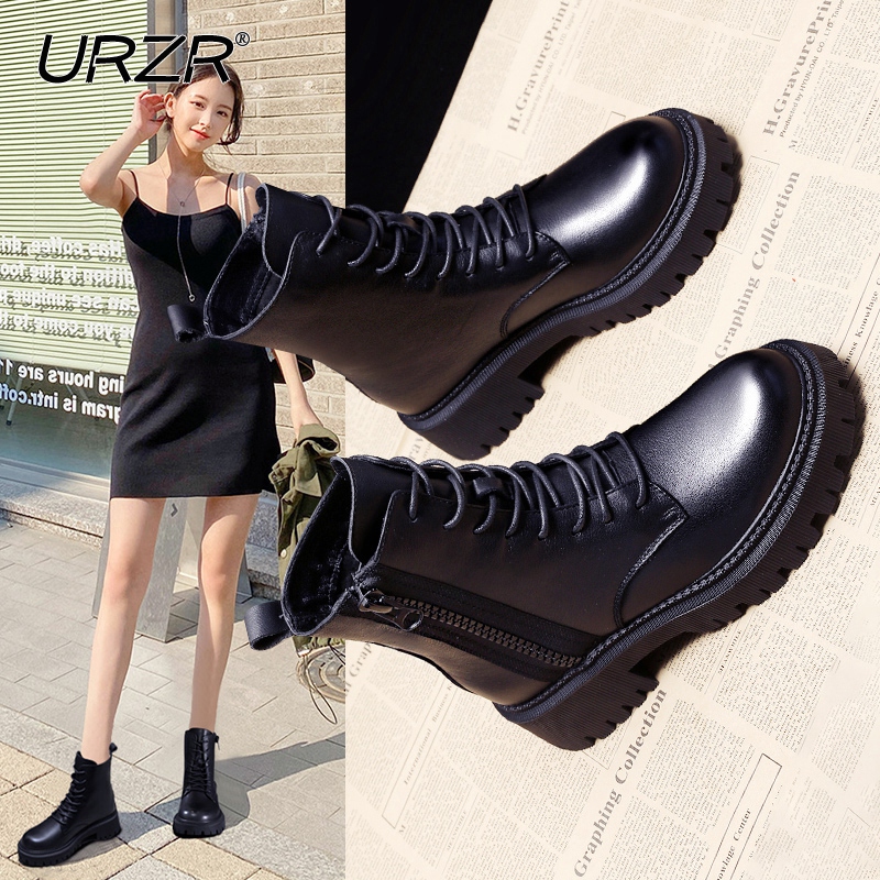 urzr thick-soled Martin boots women's British style 2020 new boots all-match winter boots women's cotton shoes winter plus velvet