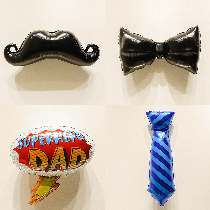 Beard Tie Father's Day Decoration Theme Balloon Thanksgiving Dad's Birthday Shop Restaurant Background Wall Scene Layout