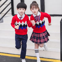 Kindergarten Garden Clothing Spring Autumn Clothing Yinglun Wind Childrens class sweater Three sets of primary and middle school students school uniforms for autumn and winter suits