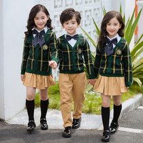 Kindergarten Garden Clothing Spring Autumn Clothing Ingléen Windy Sweater Childrens School Uniforms Three Suits for Men and Women Primary School Class Customized