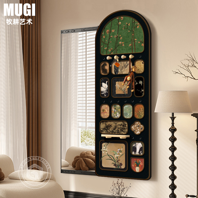 French-Style Vintage Hidden Dressing Mirror for Home Use, Pegboard Retro Sliding Invisible Full-Length Mirror for Wall Hanging French-Style Vintage Hidden Dressing Mirror for Home Use, Pegboard Retro Sliding Invisible Full-Length Mirror for Wall Hanging