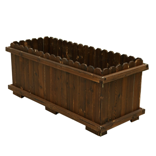 Антикоррозивная деревянная цветочная коробка Карбонизированная сплошная деревянная котла