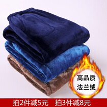 Long breathable flannel plus size high-Play Pajama pants womens trousers cotton coral velvet close straight pants thickened