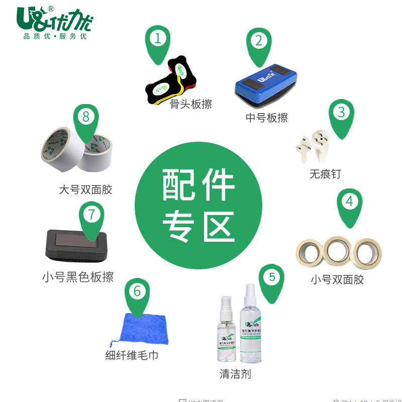 (Accessories Zone) Multicolor Small Stars Magnetic Sticker Rubbed Cleaning Cloth Cleaning Liquid Reward Magnetic Sticker White Blackboard Eraser No marks Chalk Small Car Thumb-Taobao