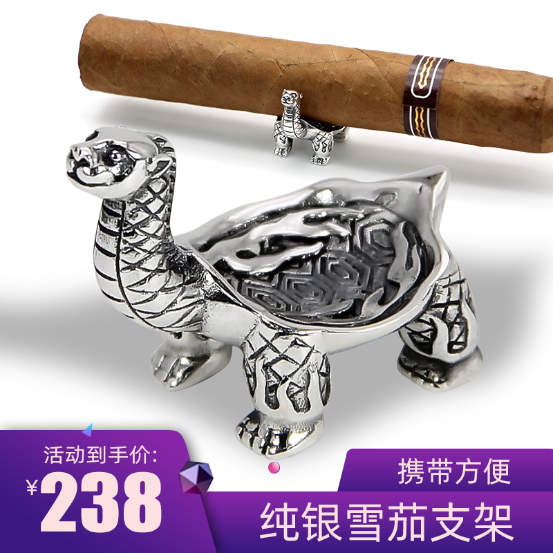 Lafoli 925 Sterling Silver Cigar Holder Cigar Holder Cigar Holder Mini Portable Cigar Smoking Accessories Xuanwu