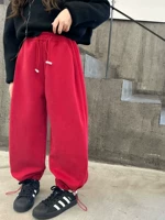 Бордовые флисовые штаны