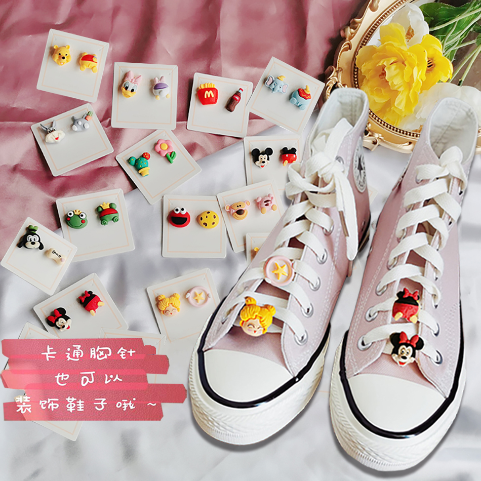 Xixi shoes with beautiful girls are suitable for 1970s Air Force One af1 Converse shoes accessories shoelace buckle decoration cartoon tide