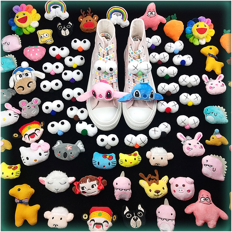 Sesame Street shoelace buckle cute cartoon aj shoe buckle plush shoes decoration detachable shoe flower three-dimensional accessories doll