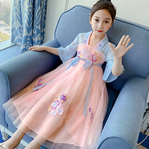Hanfu girls Summer thin Chinese style Chinese wind Super fairy 2021 Queens high-end short sleeves CUHK Tong Tang Dress Dress