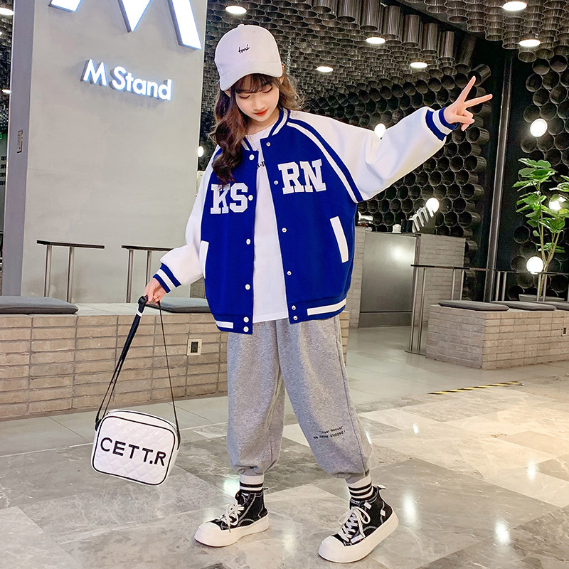 Girls baseball clothing Spring and Autumn 2022 new childhood network infrared blown street fashion spring dress