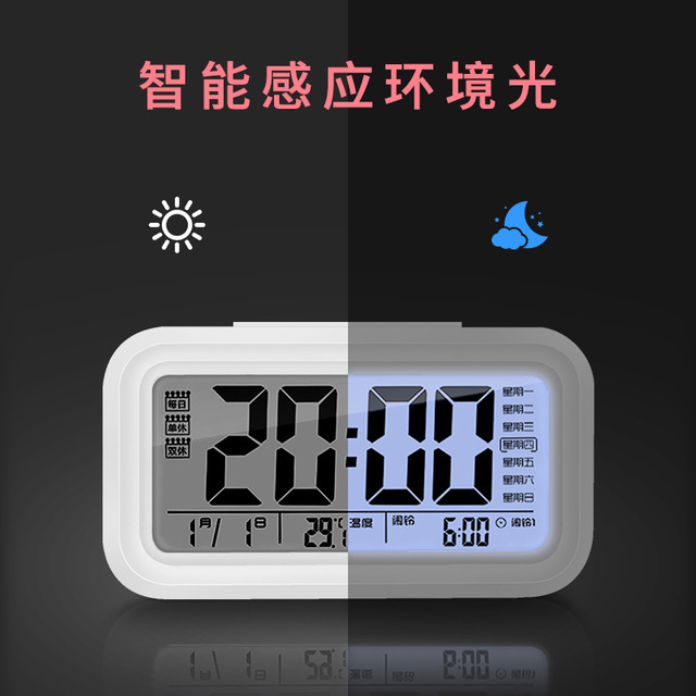 Charging Electronic Alarm Clock Nocturnal Creative Clever Clock Temperature Sloth Smart Alarm Clock Silent Children Creative Students