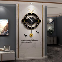 Nordic deer head wall clock living room light luxury home decoration fashion personality creative simple time clock