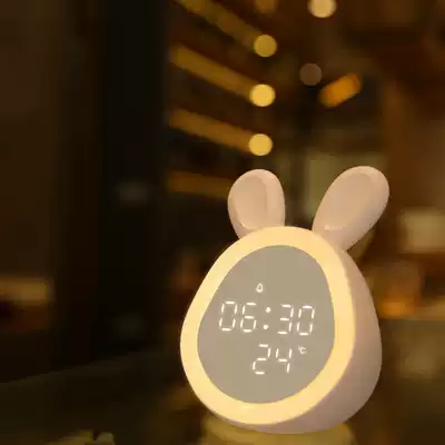Creative bedside alarm clock students use electronic charging children mute smart multifunctional luminous cartoon girl clock