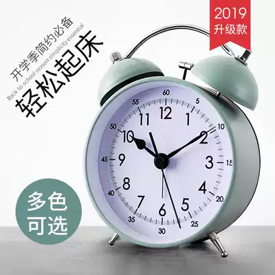 2019 New metal bell alarm clock students with voice super large creative personality bedside clock cartoon children Special