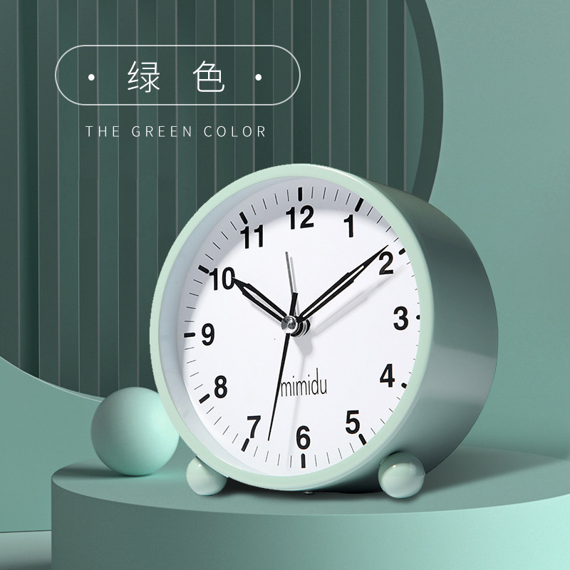Student alarm clock Students with small children mute simple cute bedside luminous creative bedroom lazy personality clock