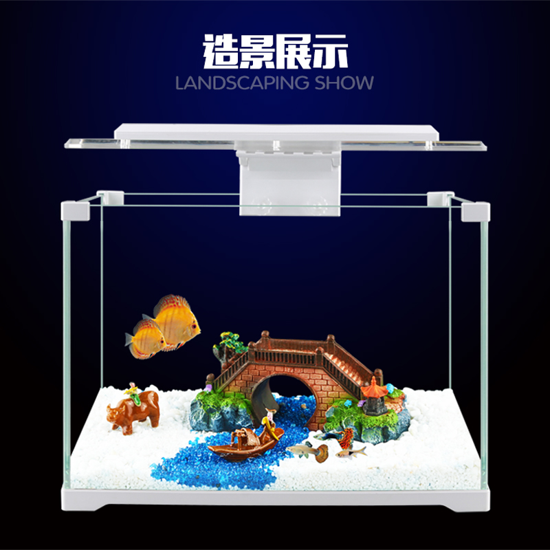 Small fish tank Process Gift swing decoration Scenery Aquarium Cloth View Fish Boat Ceramic Pendulum Fake Mountain Fish Tank Adornment Small Landscape