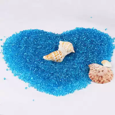 Glass sand fish tank decoration landscaping blue glass beads aquarium jewelry bottom sand color fish tank landscaping stone bottom sand