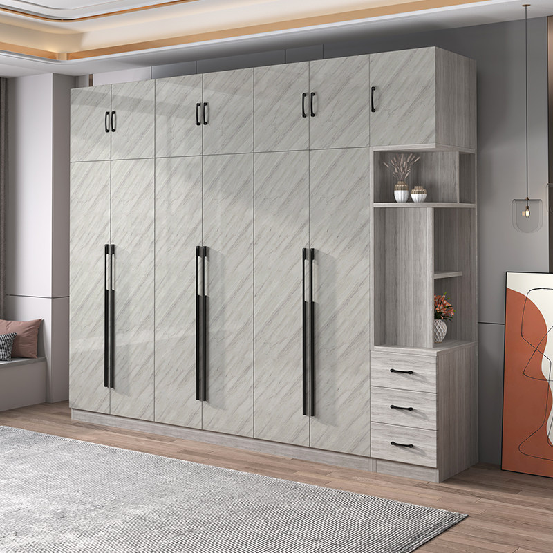 Kamu Solid Wood Wardrobe Modern Simple Household Bedroom Large Household Rental Room Wardrobe Economical Large Wardrobe