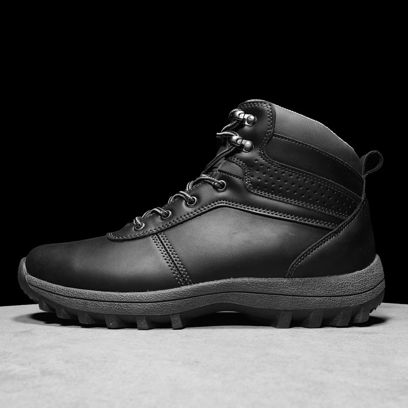 Autumn and winter high-top men's shoes casual travel shoes trend all-match short boots tooling Martin boots waterproof non-slip hiking shoes