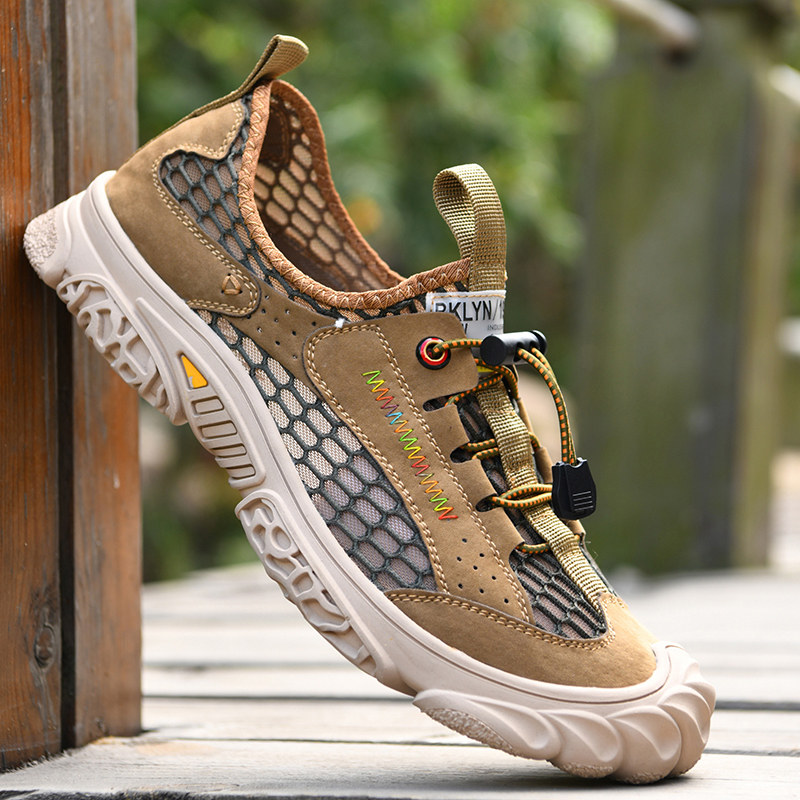 Summer mesh outdoor shoes breathable non-slip hiking shoes mesh shoes men's shoes leisure sports travel shoes hiking shoes