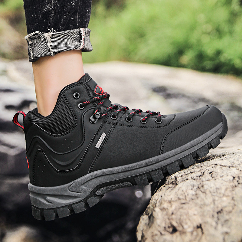 Autumn waterproof and non-slip outdoor hiking shoes men's casual mountain climbing shoes father shoes wear-resistant father sports shoes