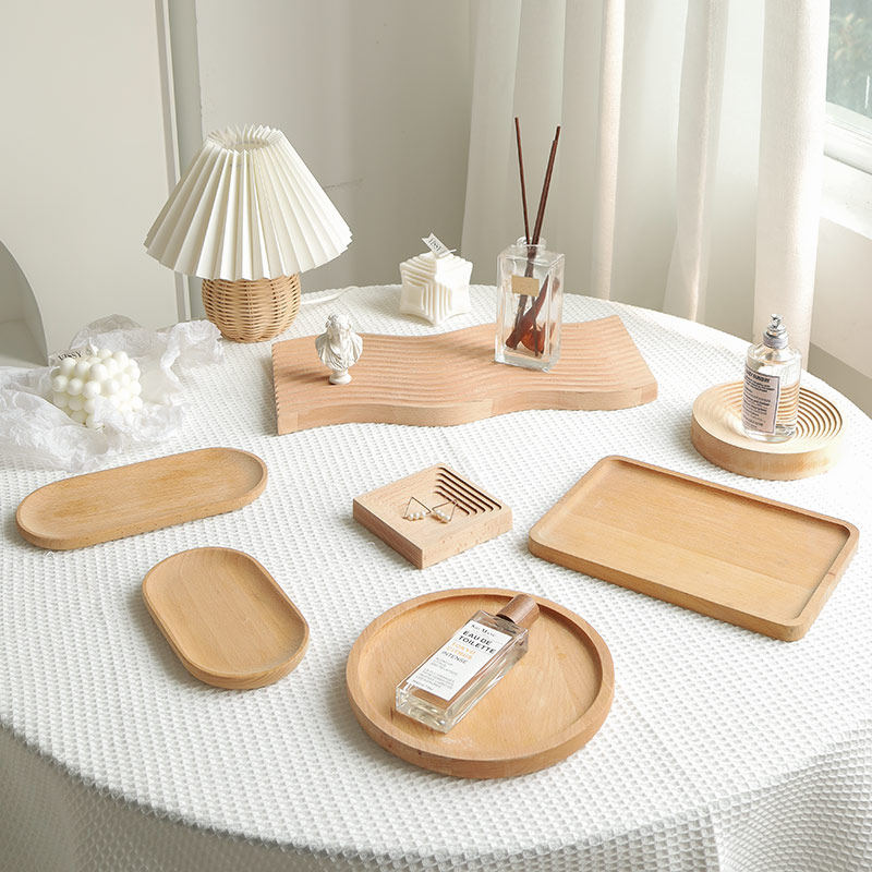 Gourmet Photo Props Shooting Baking Background Day Type Beech Wood Refreshment Dish Fruit Pan Breakfast Solid Wood Dei Pan Photography