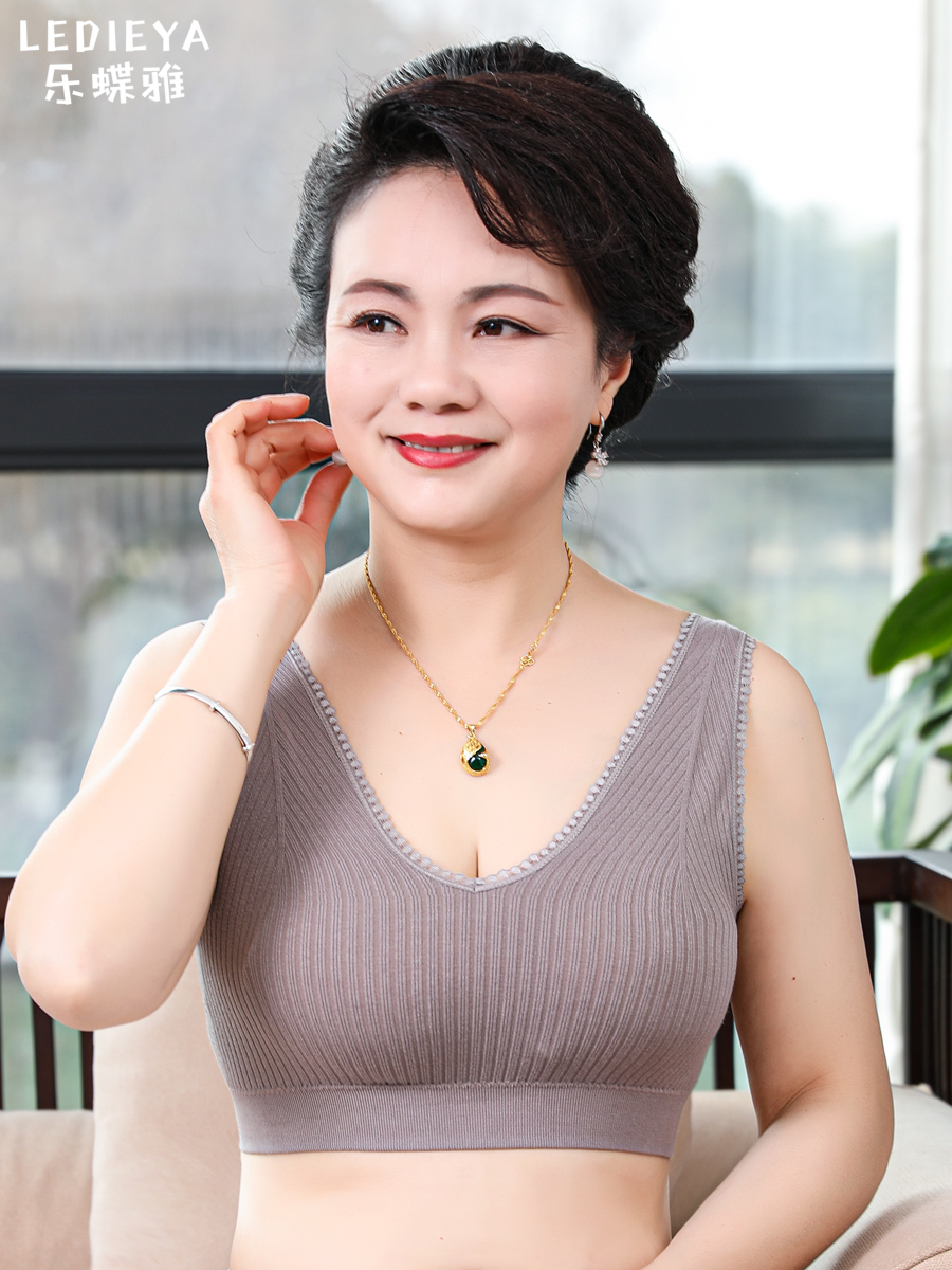 Mom underwear bra middle-aged women no trace sleep bra no steel ring vest sports bra 2022 new