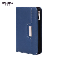 Canoka business notebook custom loose leaf A6 notepad small portable work creative retro personality zipper bag with calculator hand book Simple College student lettering LOGO