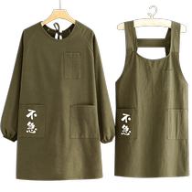 Minimalist cotton crewcloth Home Kitchen Long Sleeve Apron work Anti-fouling hood Closework Custom Inprint Soft Soft Around Waist