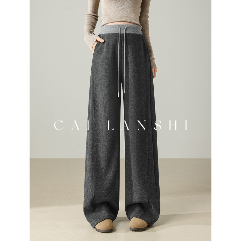 Colorful Blue Maternity Pants, Autumn and Winter Style, Non-Constricting, Loose Wide-Leg Pants for Pregnant Women, Large Size, Drapey Scimitar Pants for Pregnancy