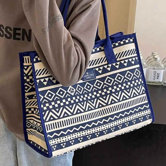 Tote Large-Capacity 2025 New Shoulder Bag Women's Commuter Canvas Handbag Shopping Bag Travel Commuter Bag