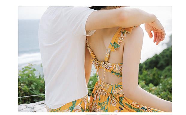 Đồ bơi mới chia nữ gợi cảm che bụng đã mỏng bên bờ biển kỳ nghỉ quần short cặp đôi mùa xuân nóng bỏng nam phù hợp lỏng lẻo - Vài đồ bơi 	đồ đôi đi biển màu trắng	