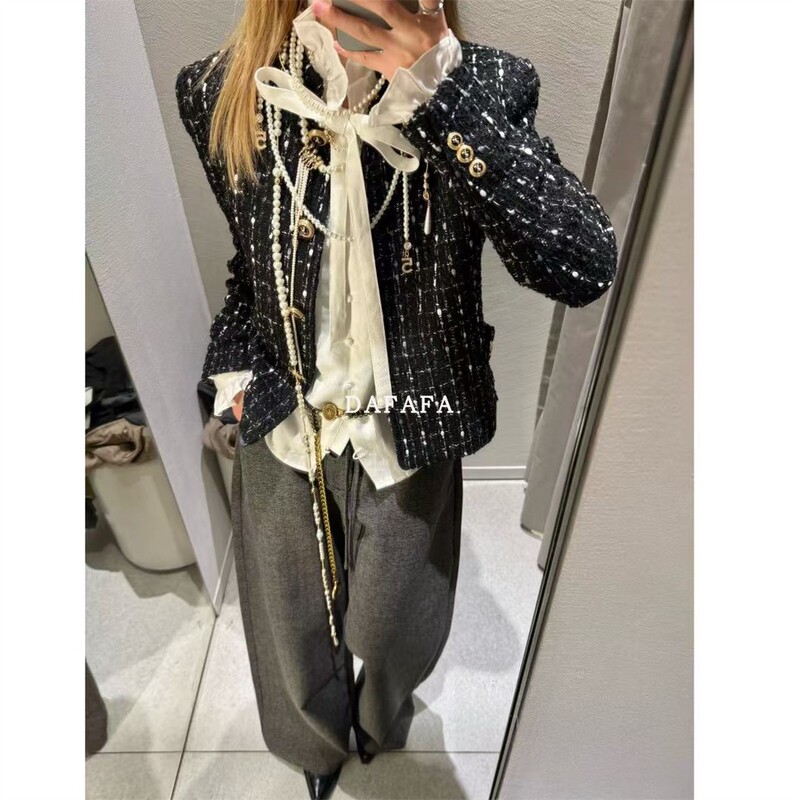 High-End French Tweed Short Jacket for Women, Light Luxury, Versatile and Elegant Jacket Top 2293650