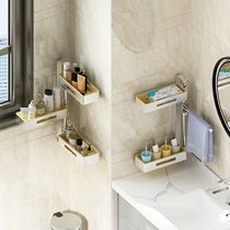 Bathroom Bathroom rotating shelf Wall-mounted punch-free shower room Toilet wall storage cosmetics towel rack