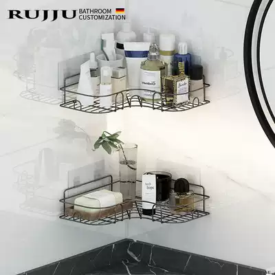 Bathroom punch-free corner shelf Powder room wash rack Toilet wall-suction tripod Kitchen wall-mounted storage
