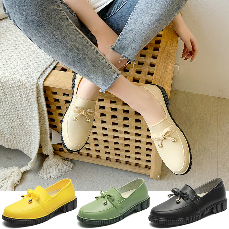 Light Mouth Rain Shoes Woman Short Drum Summer Low Help Kitchen Water Shoes Fashion Money Outside Wearing Rain Boots Korea Non-slip Set Shoes Rubber Shoes
