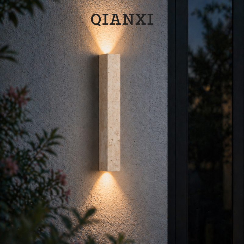 Natural Yellow Cave Stone Outdoor Waterproof Wall Lamp Villa Entrance Courtyard Garden Terrace Outdoor Balcony Wall Spotlight