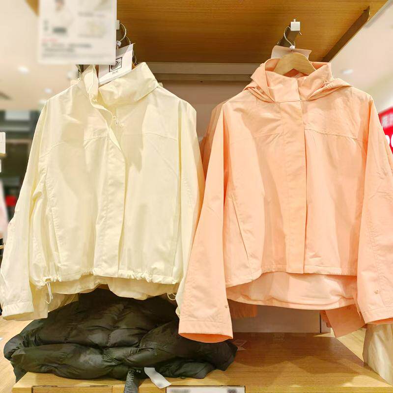 Japanese-Style Women's Windproof Stand-Collar Zip-Up Hooded Jacket, Loose Short Coat, Casual Long-Sleeve Jacket 474894